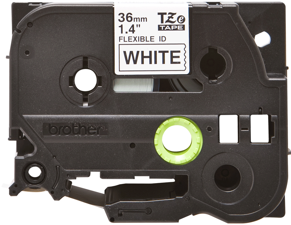 Origināla Brother TZe-FX261 uzlīmju lentes kasete – melna drukas balta, 36mm plata 2